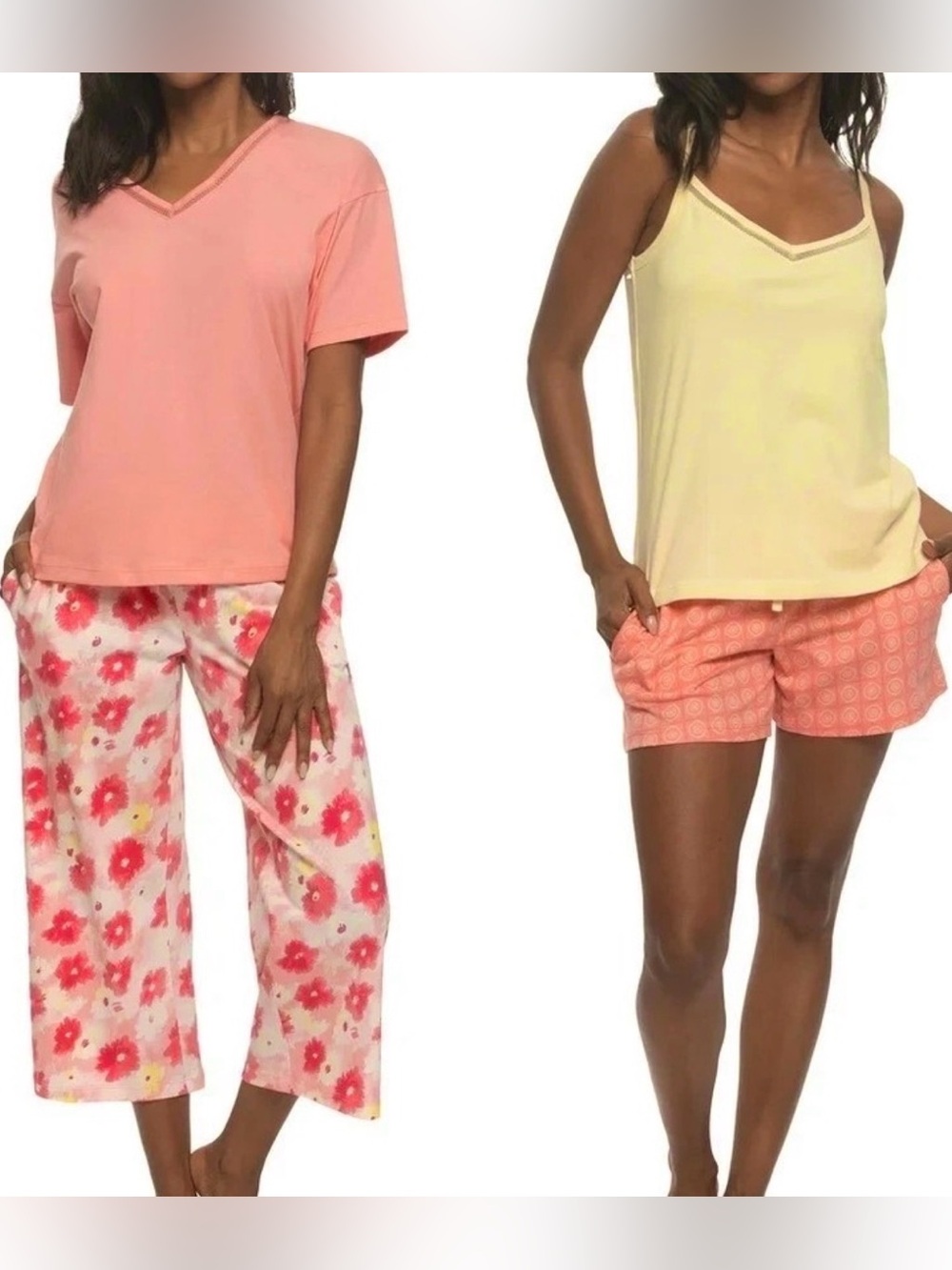 Felina 4-Piece 100% Cotton Sleep Set Pajamas Womens Large New